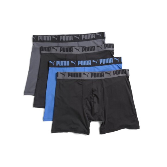 PUMA Bright Blue 4pk Active Stretch Boxer Briefs - Picture 1 of 2